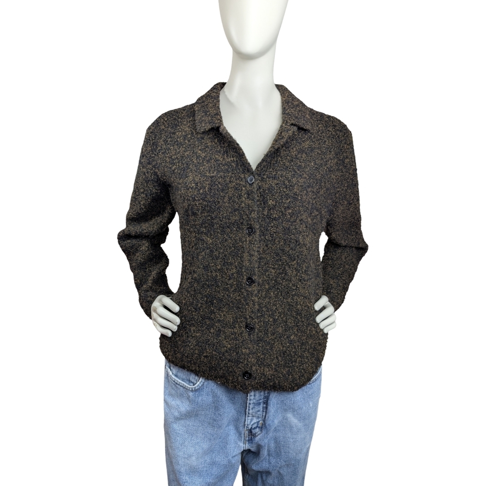Deane & White Vintage Wool Blend Bouclé Button-Front Cardigan | Women’s S